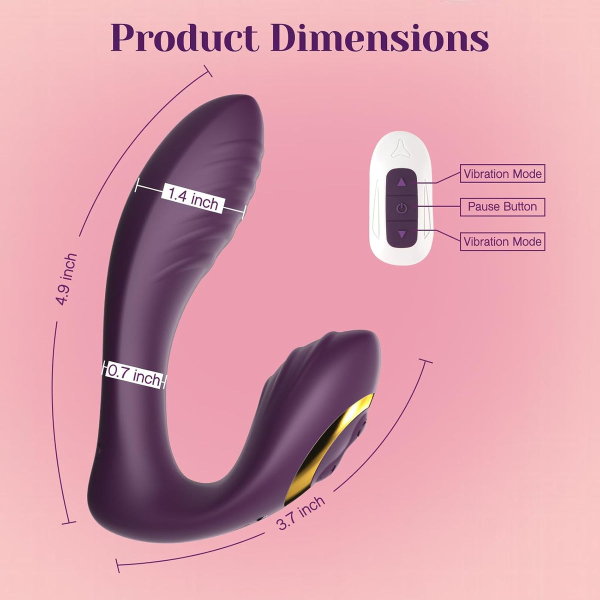 Tracy's Dog - Alat Penggetar G-Spot & Kelentit Boleh Dipakai Kawalan Jauh Dual-Vibe OG (Ungu)