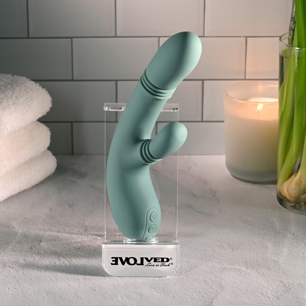 Evolved - Penggetar Arnab Boleh Dicas Semula Rub Me Tender (Hijau)