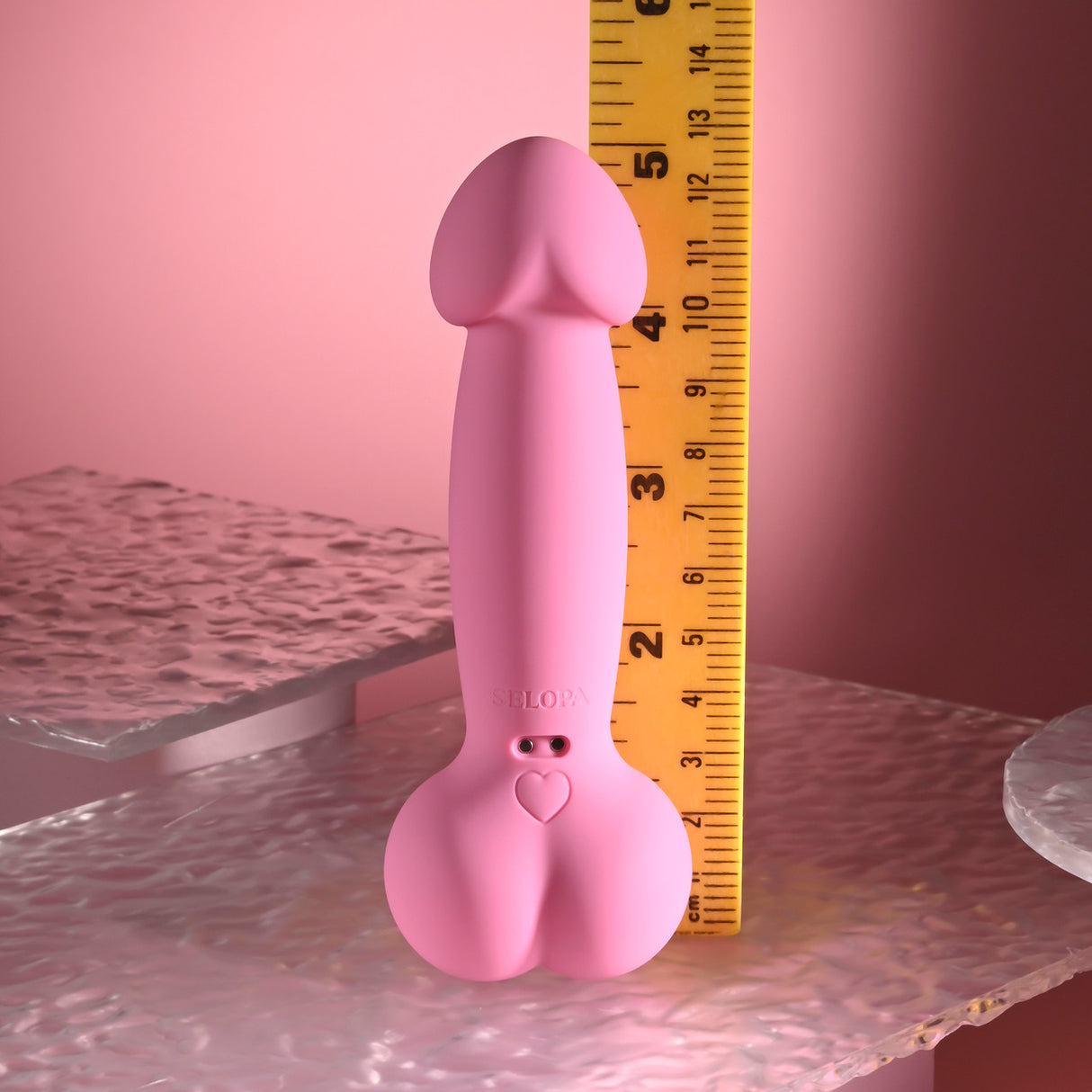 SELOPA - Penggetar Dildo Realistik Boleh Dicas Semula yang Agak Gila (Merah Jambu)