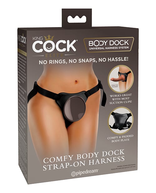 Pipedream - King Cock Elite Comfy Body Dock Strap On Harness (Black) PD2067 CherryAffairs