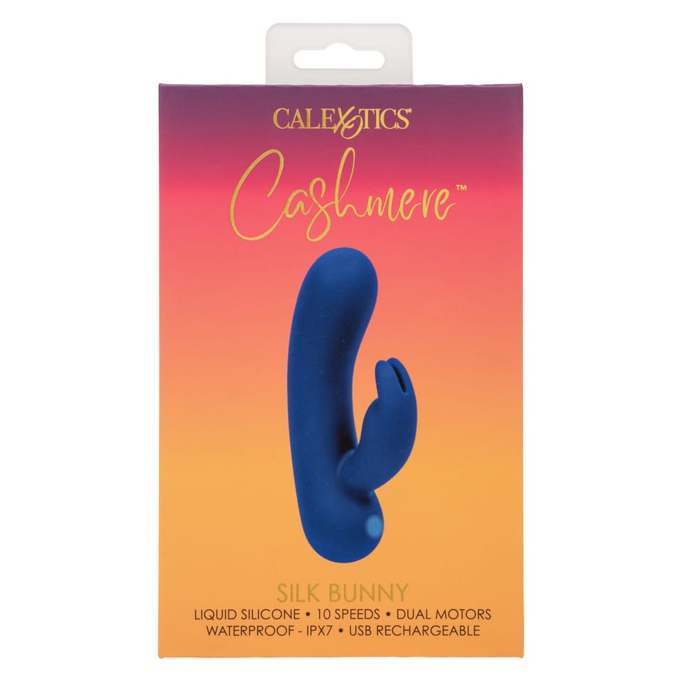 CalExotics - Cashmere Silk Bunny Rechargeable Rabbit Vibrator (Blue) CE2146 CherryAffairs