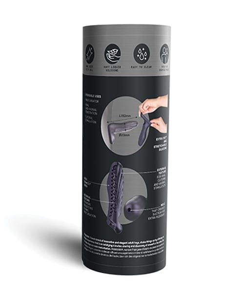 Manwan - RYZER Textured Penis Sleeve (Black) MW1002 CherryAffairs