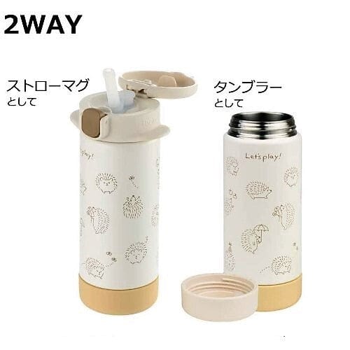 Richell - 2 Way Stainless Steel Slim Water Bottle Mug Tumblr Baby Water Bottle