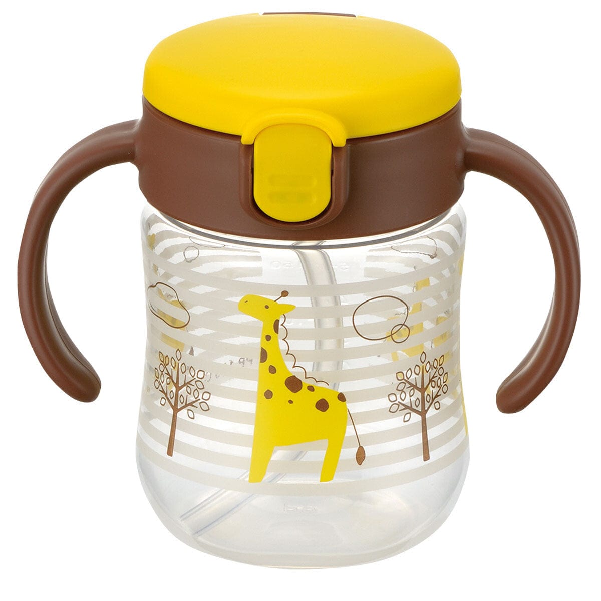 Richell - T.L.I Baby Stage 2 Try Straw Clear Training Water Bottle Mug Yellow 4945680203562 Baby Water Bottle