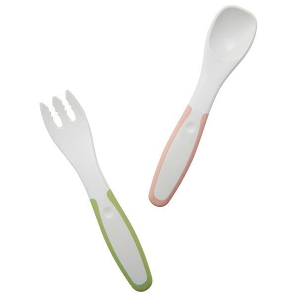 Richell - T.L.I Stage 3 Baby Self Feeding Spoon and Fork Set Baby Spoon and Fork