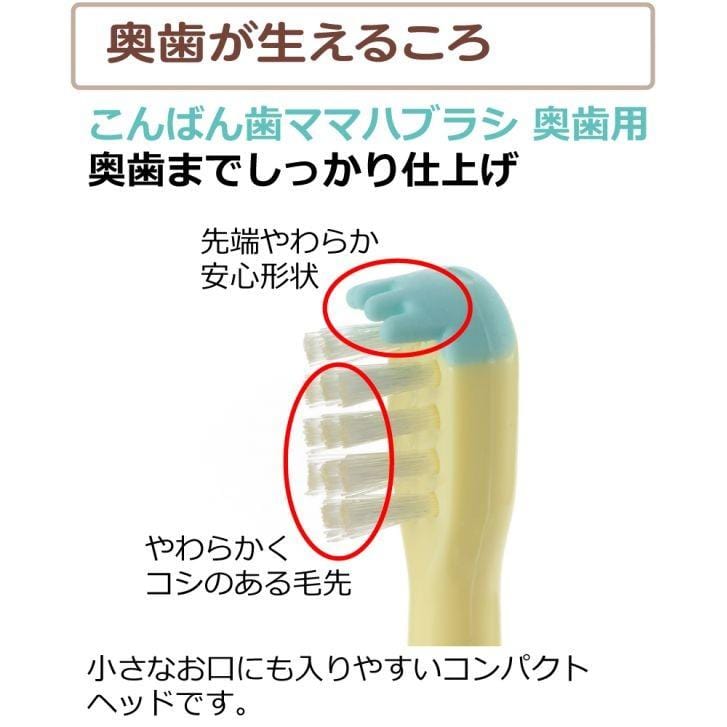 Richell - T.L.I Try Good Evening Tooth Mama Baby Toothbrush For Back Teeth (2 Pieces) Baby Toothbrush