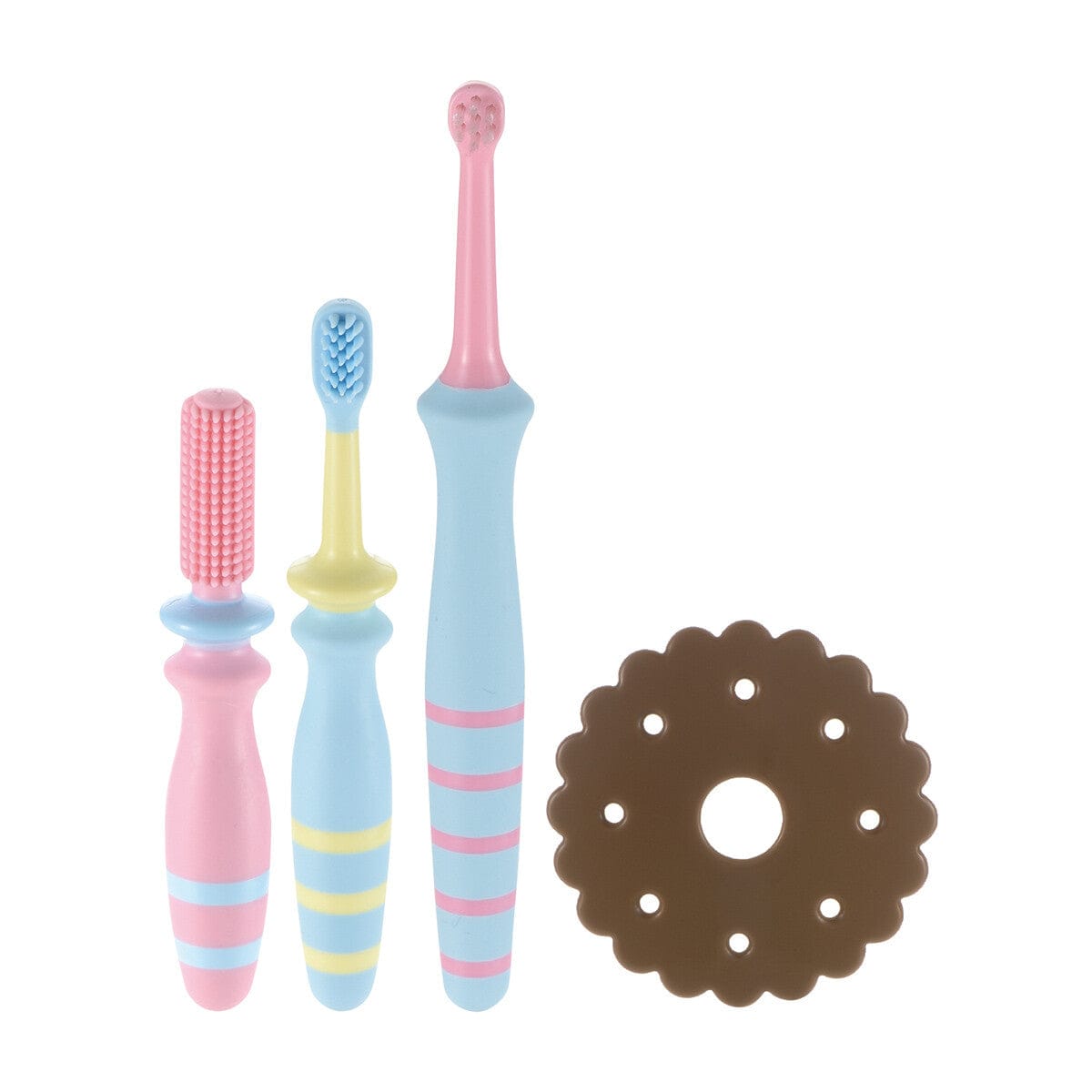 Richell - T.L.I Try Tabetara Baby Toothbrush Set for Front Teeth (4 Pieces) Baby Toothbrush