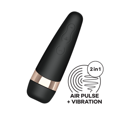 Satisfyer - Pro 3+ Air Pulse Vibration Clitoral Air Stimulator (Black)