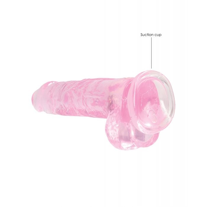 Shots - RealRock Crystal Clear Realistic Suction Dildo with Balls CherryAffairs