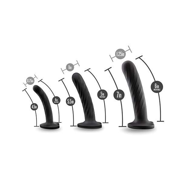 Blush Novelties - Temptasia Twist Kit Set of 3 Dildo (Black) BN1079 CherryAffairs
