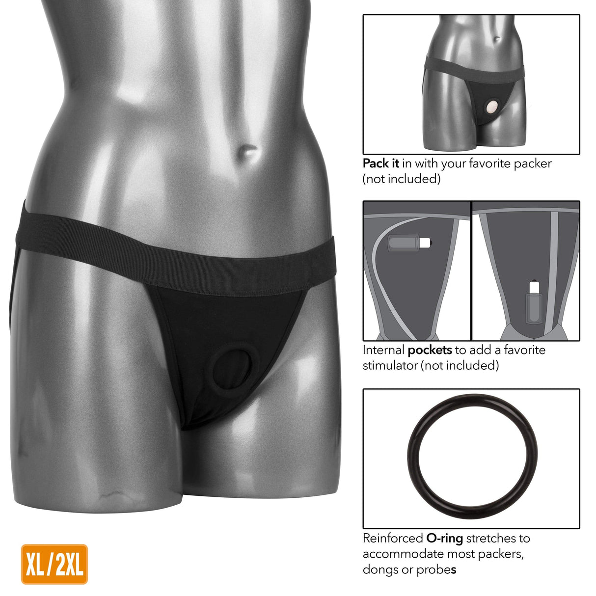 California Exotics - Packer Gear Jock Strap On Harness Strap On w/o Dildo