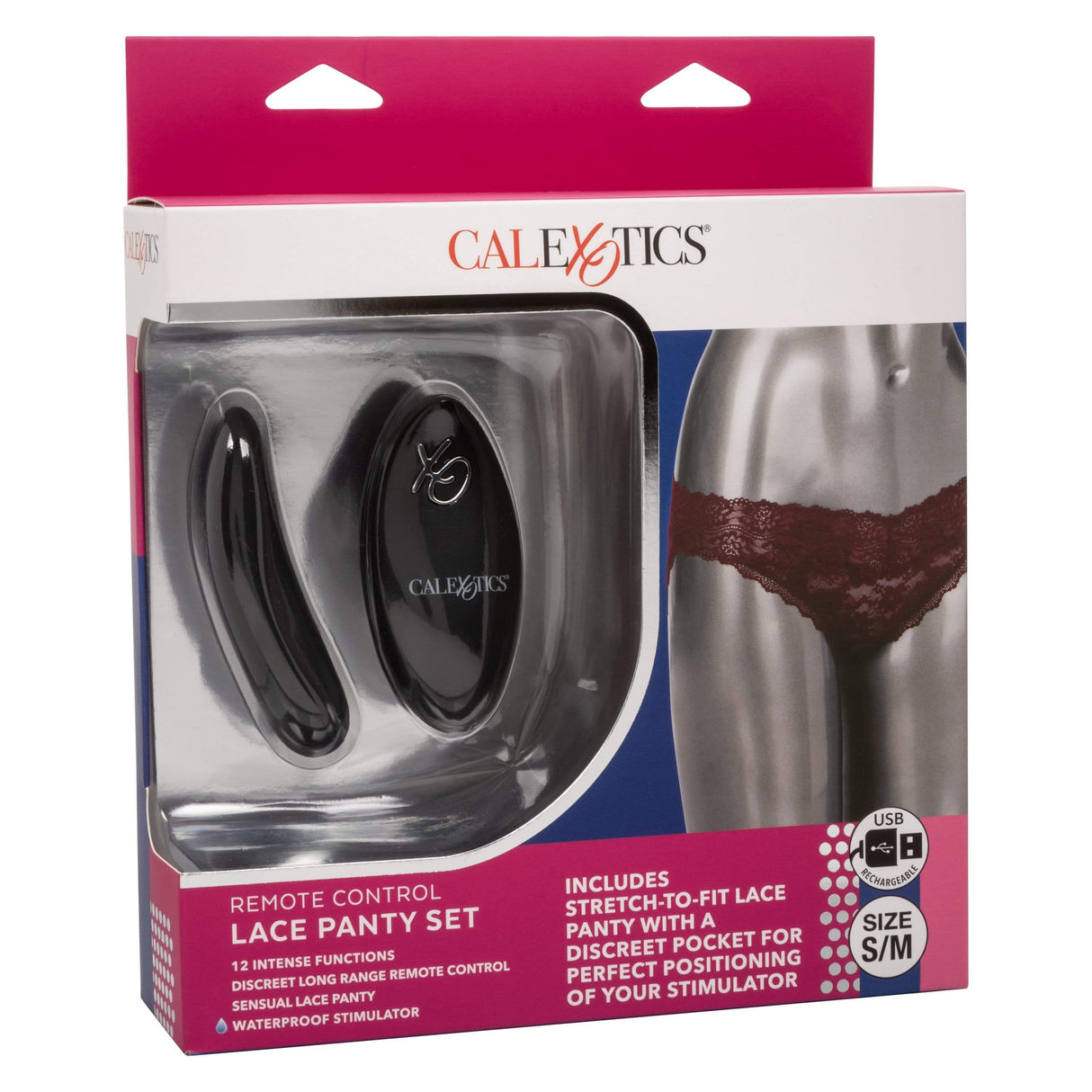 California Exotics - Remote Control Vibrating Lace Panty Set Red 716770099228 Panties Massager Remote Control (Vibration) Rechargeable