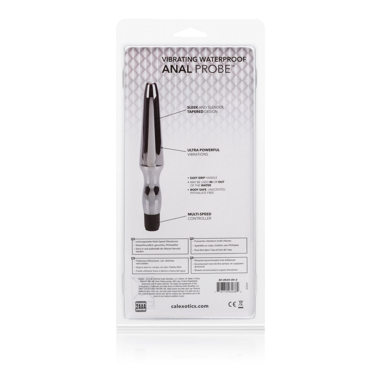 California Exotics - Vibrating Waterproof Anal Probe Prostate Massager (Silver) CE1546 CherryAffairs