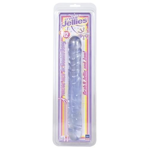 Doc Johnson - Crystal Jellies Jr. Double Dong 12" (Clear) - CherryAffairs.sg