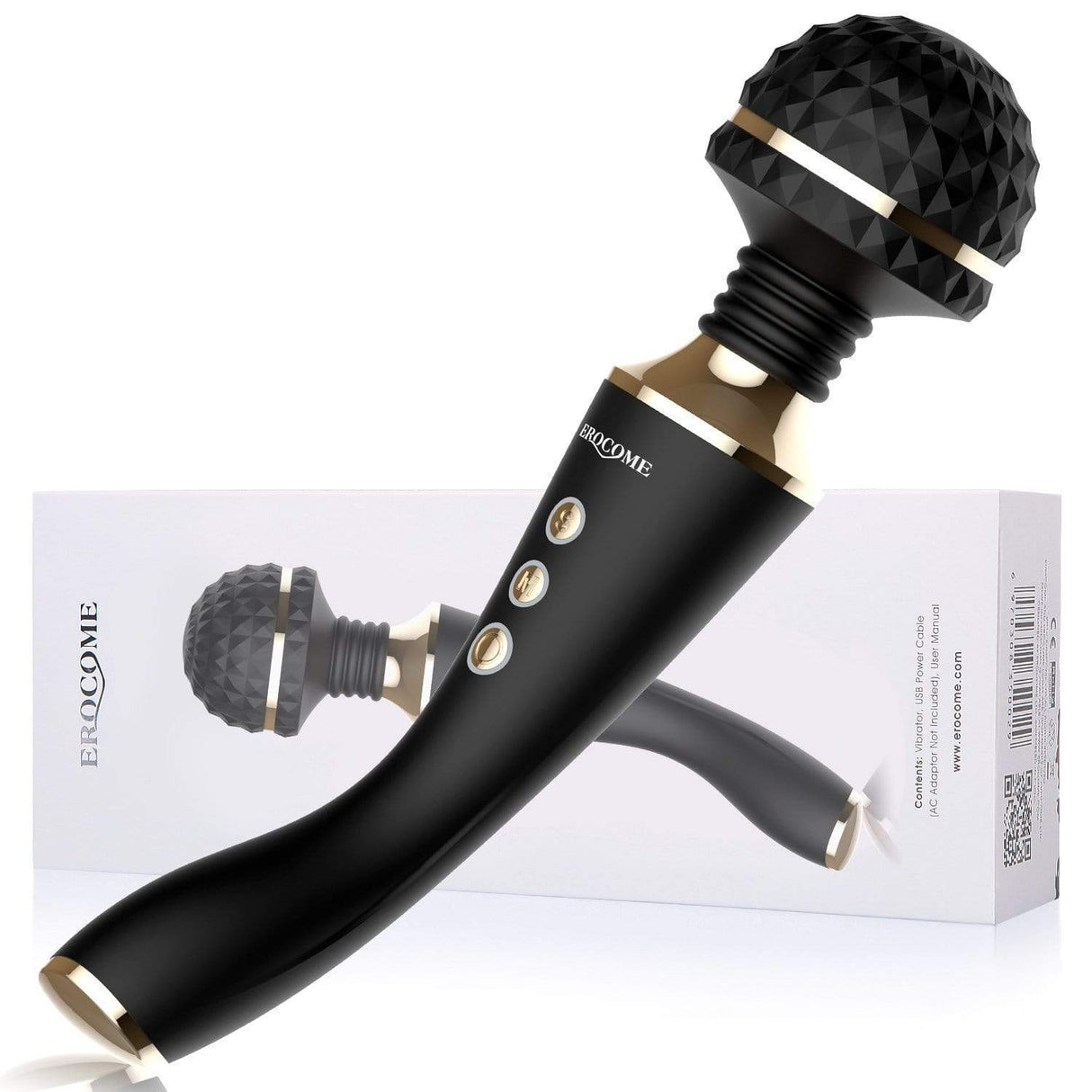 Erocome - CR. Austrilis Wand Massager (Black) Wand Massagers (Vibration) Rechargeable