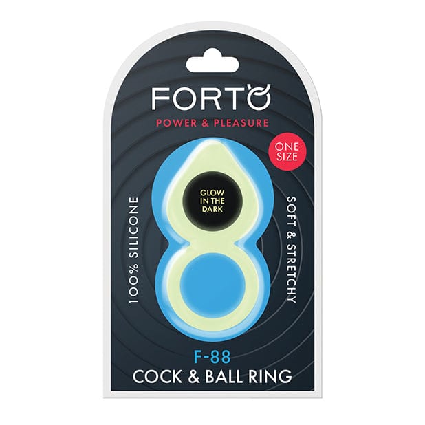 Forto - F 88 Silicone Double Cock and Ball Ring Glow in the Dark (Yellow) Silicone Cock Ring (Non Vibration)