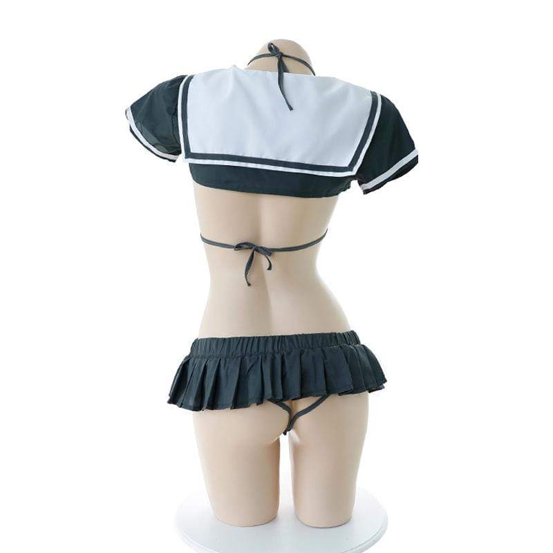 Garden - Sexy Sailor Girl Uniform Bikini Costume (Black) Costumes