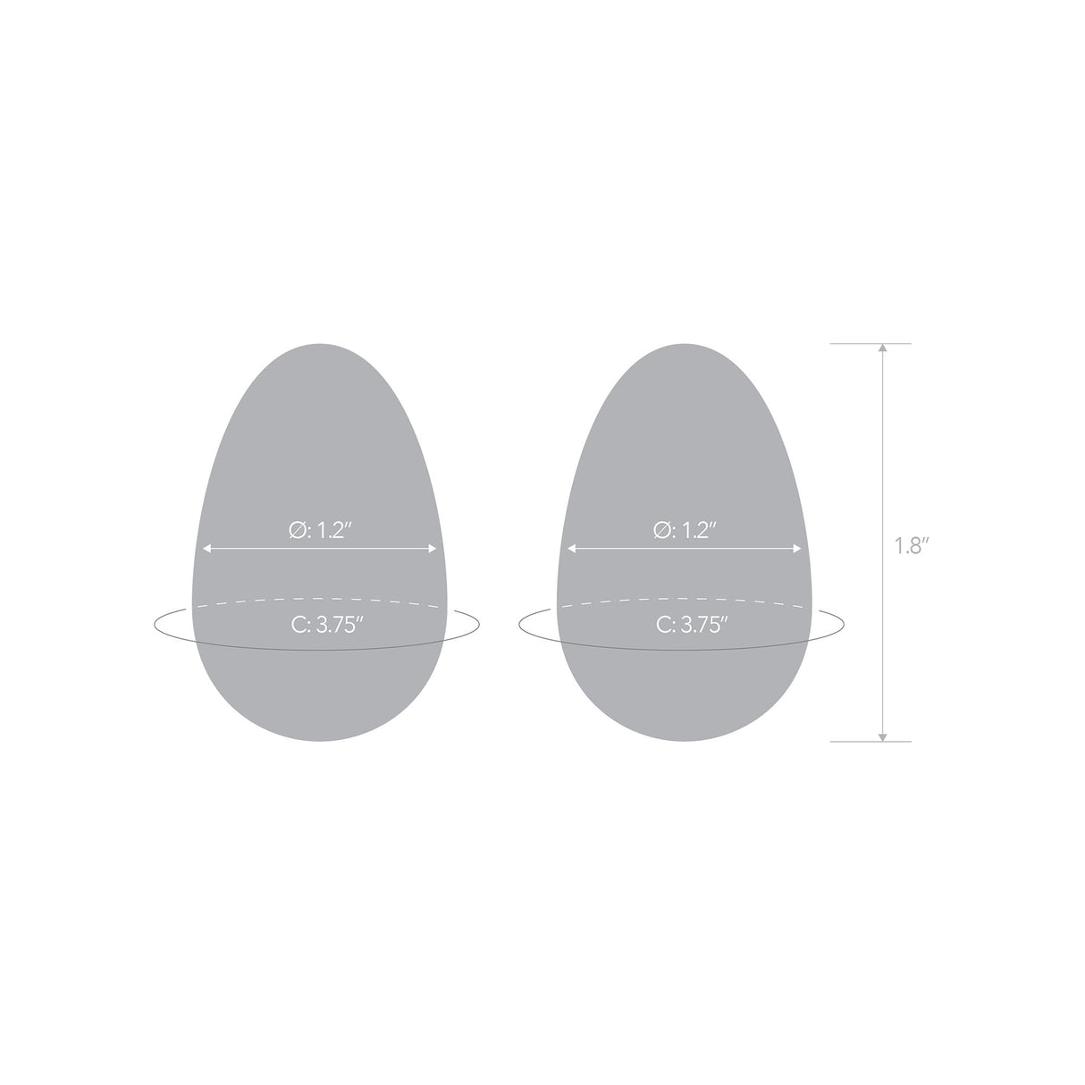 Glas - 2 pc Glass Yoni Eggs Kegel Training Set (Clear) Kegel Balls (Glass)