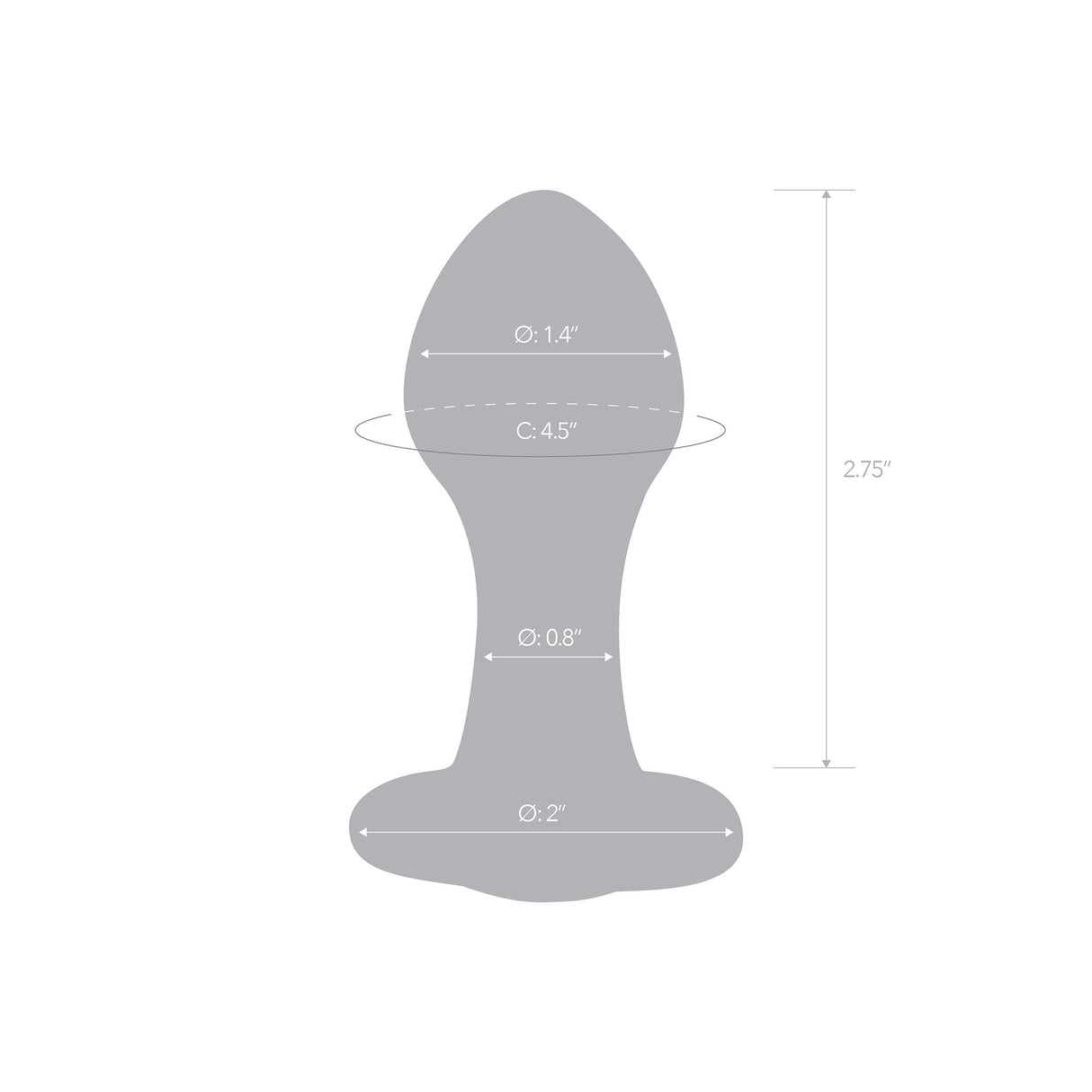 Glas - Bling Bling Glass Butt Plug 3.5" (Clear) Glass Anal Plug (Non Vibration)