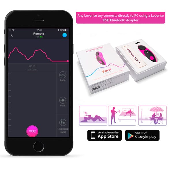 Lovense - Ferri App-Controlled Panty Vibrator (Pink) Panties Massager Remote Control (Vibration) Rechargeable