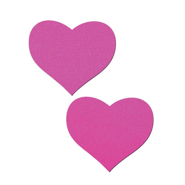 Pastease - Basic Heart Black Light Reactive Pasties Nipple Covers O/S (Neon Pink) Nipple Covers