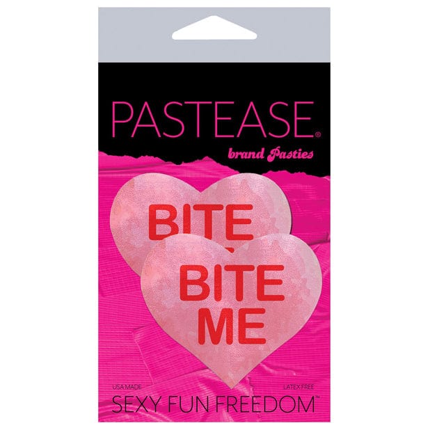 Pastease - Premium Bite Me Heart Pasties Nipple Covers O/S (Red/Pink) Nipple Covers