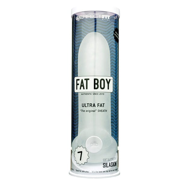 Perfect Fit - Fat Boy Original Sheath Ultra Fat Silaskin Penis Sleeve 7" (White) Cock Sleeves (Non Vibration)