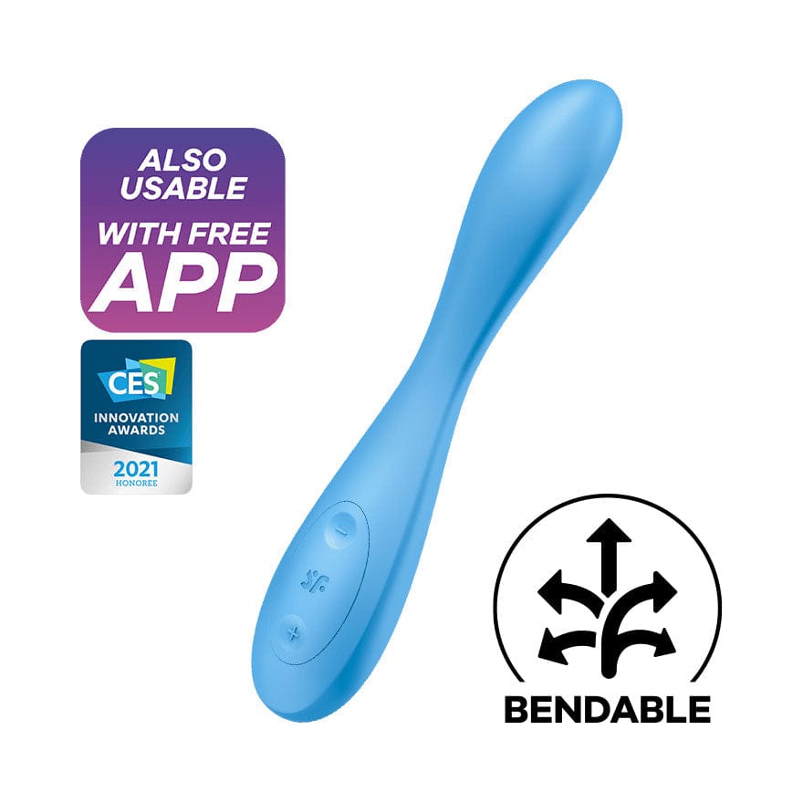 Satisfyer - Flex 4+ App-Controlled G Spot Vibrator (Blue) G Spot Dildo (Vibration) Rechargeable