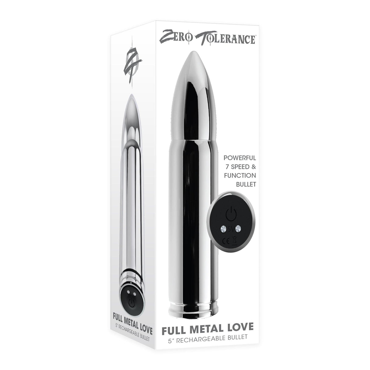 Zero Tolerance - Full Metal Love Rechargeable Bullet Vibrator (Silver) Bullet (Vibration) Rechargeable