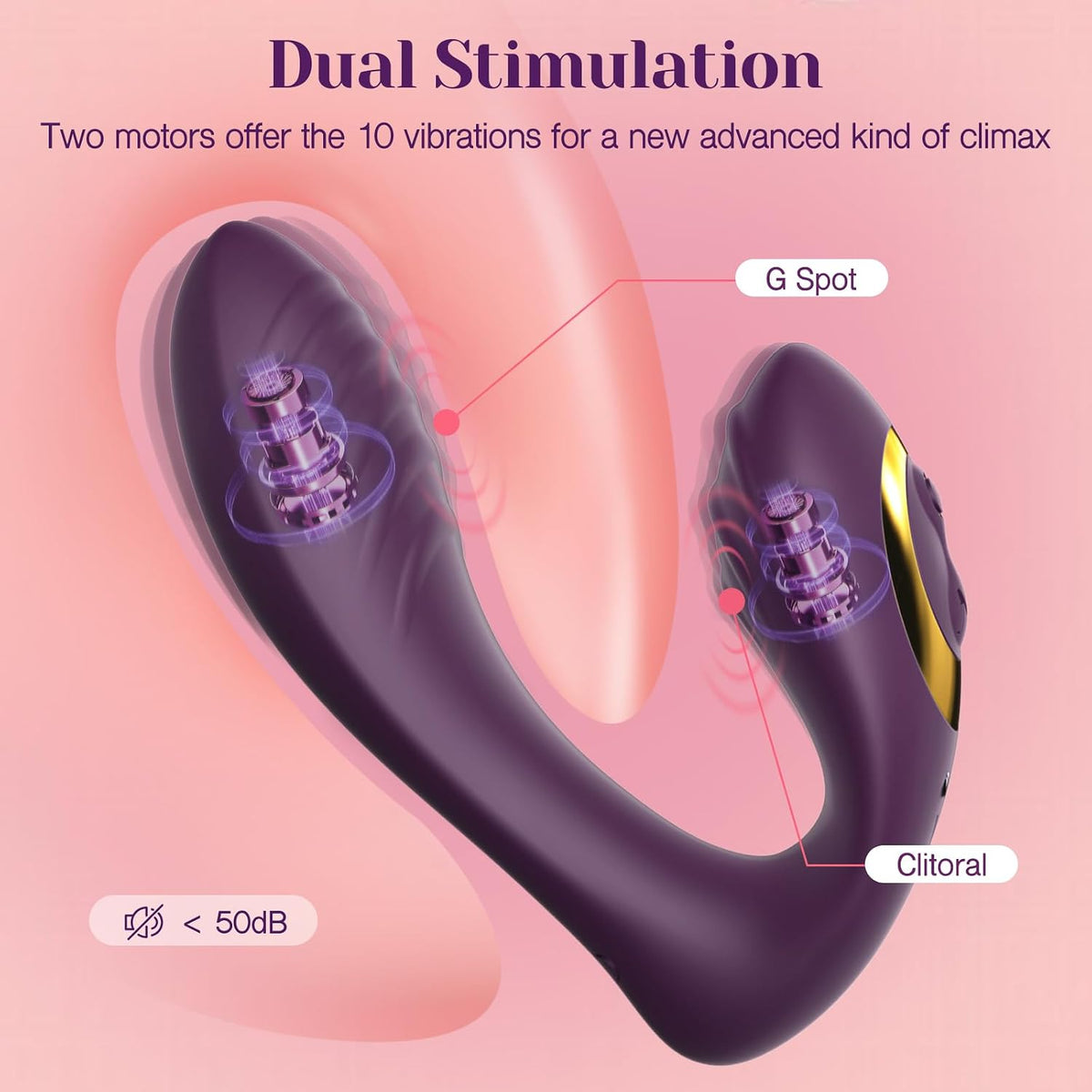 Tracy's Dog - Alat Penggetar G-Spot & Kelentit Boleh Dipakai Kawalan Jauh Dual-Vibe OG (Ungu)