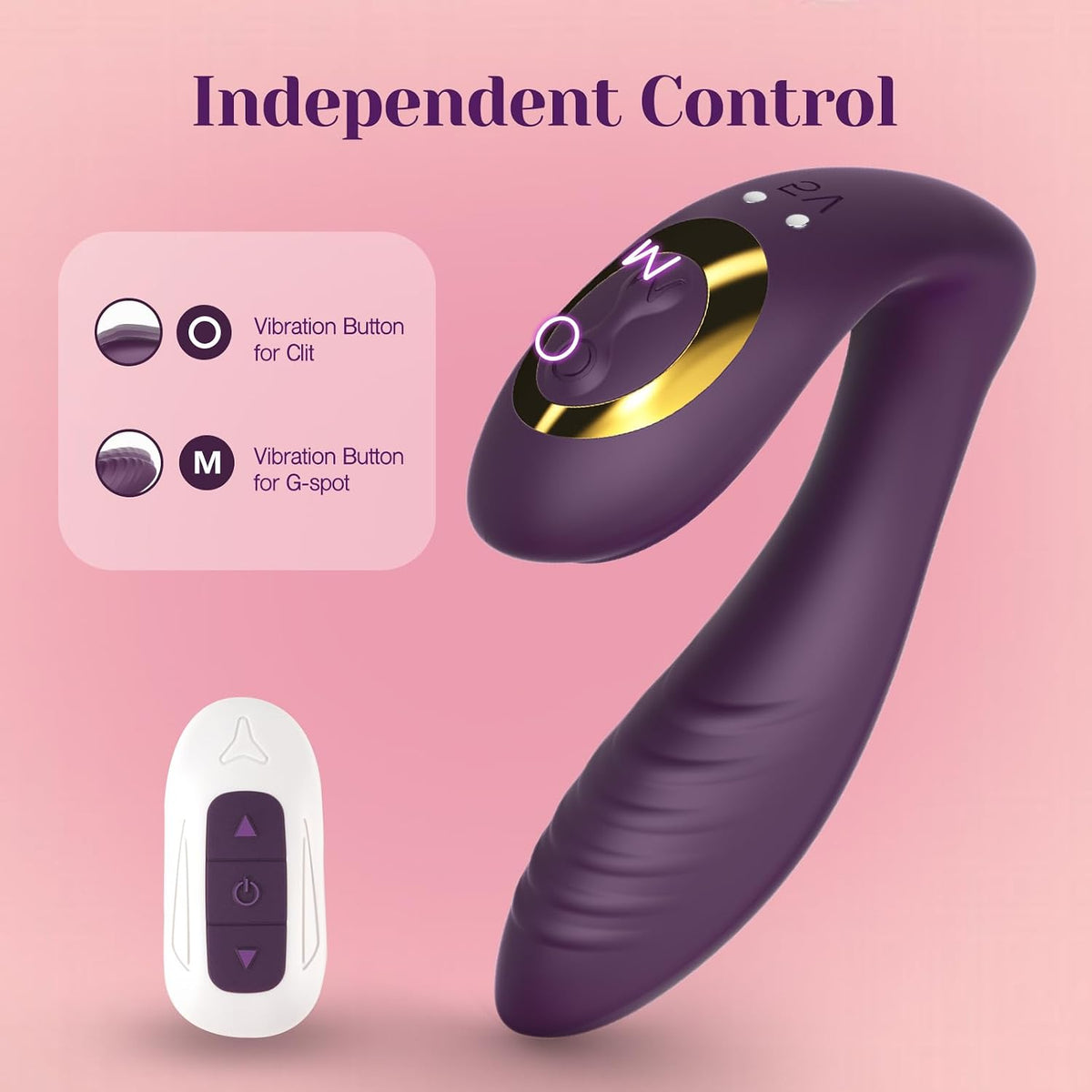 Tracy's Dog - Alat Penggetar G-Spot & Kelentit Boleh Dipakai Kawalan Jauh Dual-Vibe OG (Ungu)