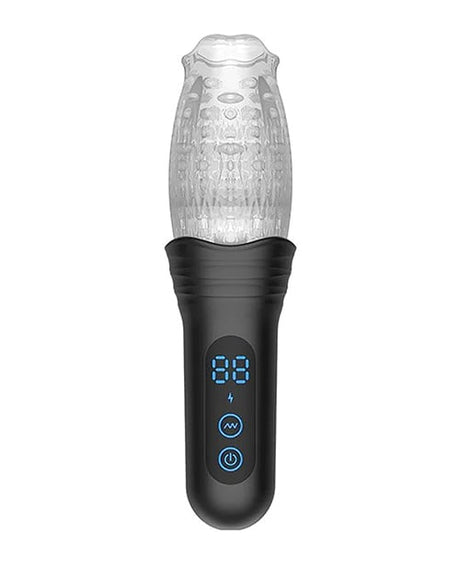 The Male Rose - Pro Thrusting, Rotating & Vibrating 3D Masturbator (Black) - Black