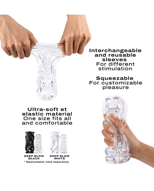 Dorcel - Deep Blow Textured Masturbation Sleeve (Clear) - Clear / Multi Sensation