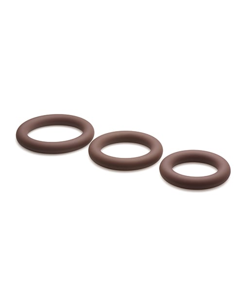 Curve Novelties - Jock Silicone Cock Ring Set of 3 - Brown