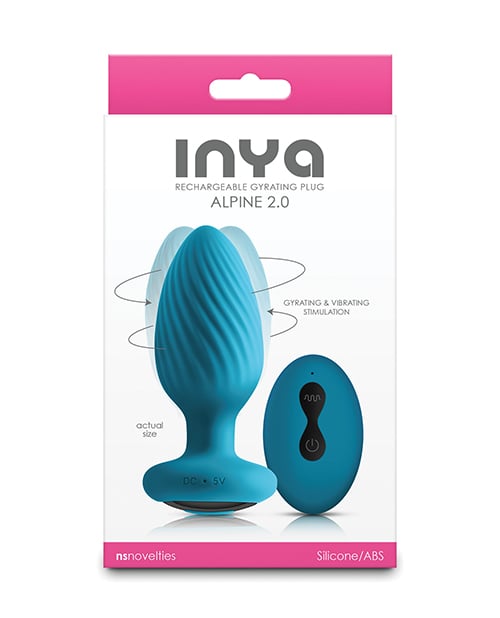 NS Novelties - INYA Alpine 2.0 Remote-Control Gyrating Anal Plug (Blue) - Blue