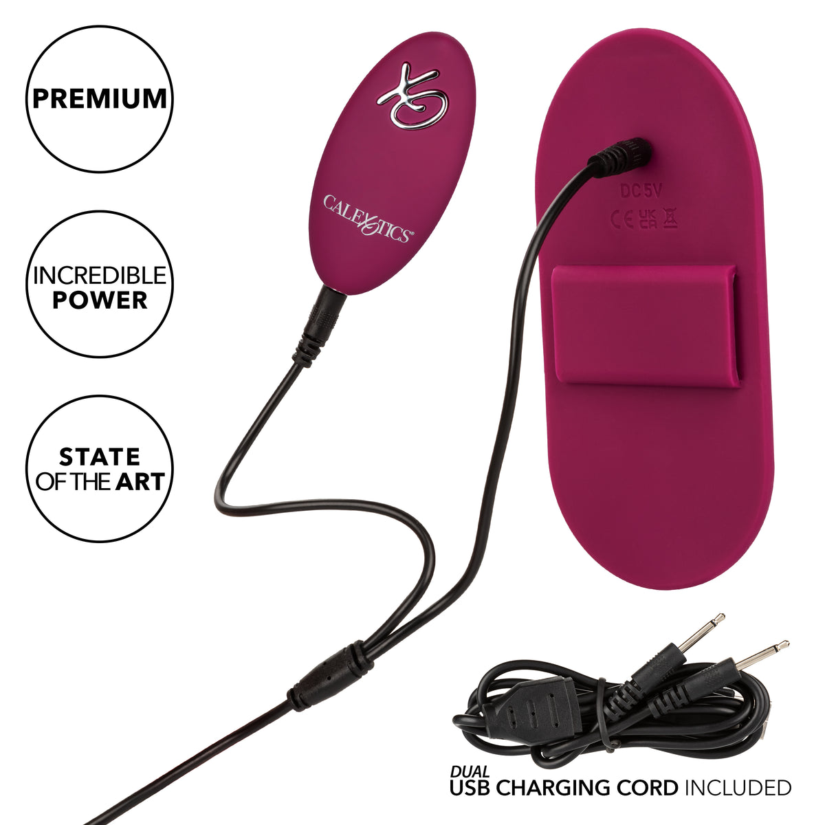 CalExotics - Dual Rider Remote-Control Wearable Couples Vibrator (Red) - Red