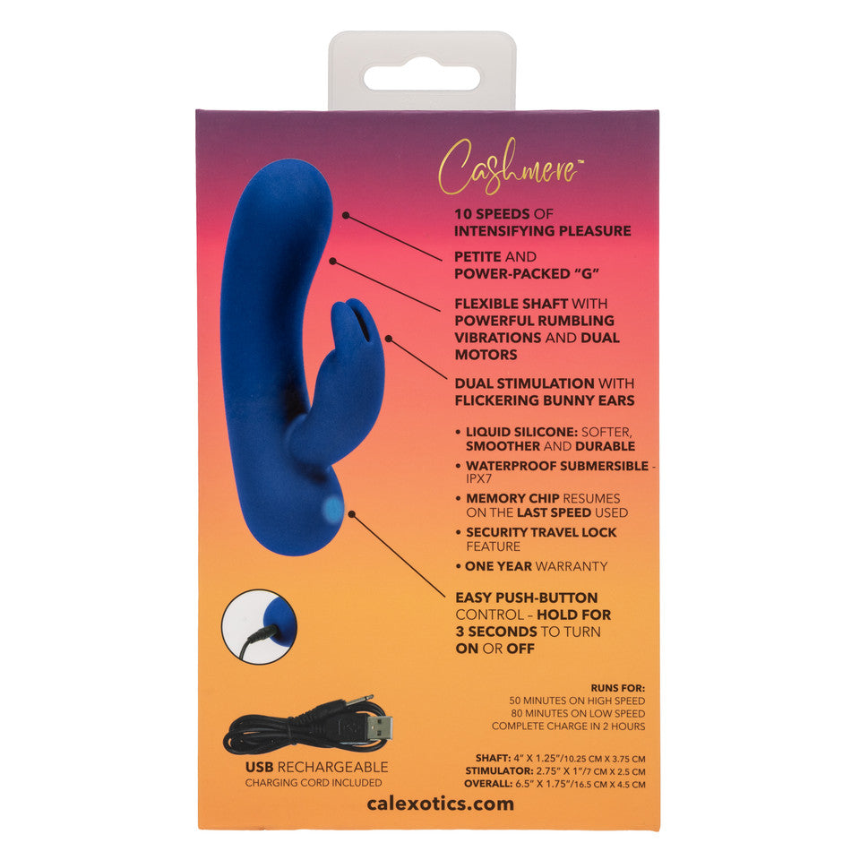 CalExotics - Cashmere Silk Bunny Rechargeable Rabbit Vibrator (Blue)