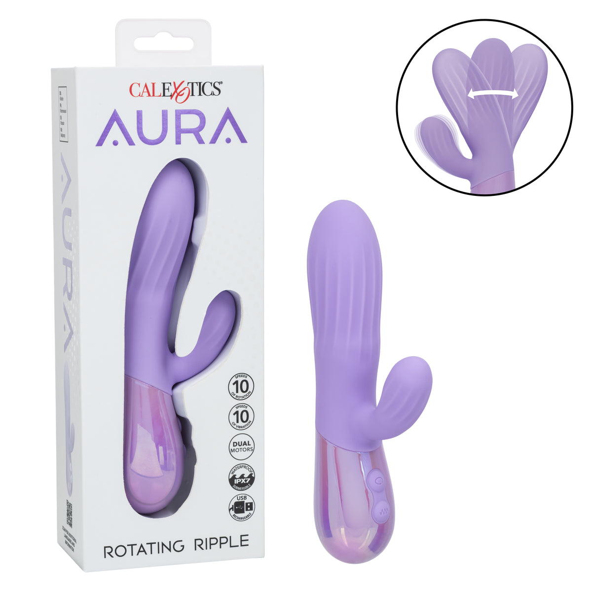 CalExotics - Aura Rotating G-Spot & Clitoral Vibrator (Purple) - Purple