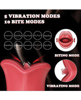 Secwell - Big Bite Vibrating & Biting Oral Masturbator (Red) - Red