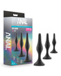 Blush Novelties - Anal Adventures Platinum Beginner Anal Plug Kit (Black) - Black