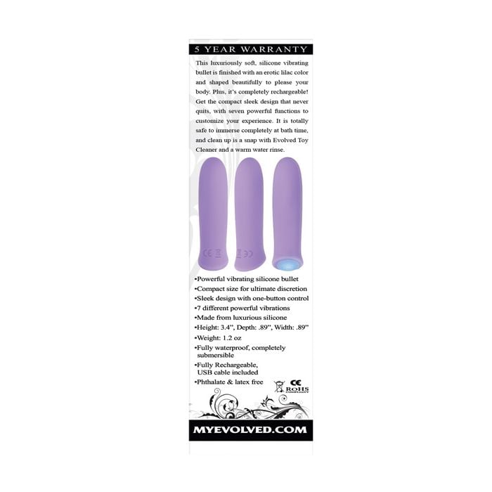 Evolved - Purple Haze Rechargeable Bullet Vibrator (Purple) - Purple
