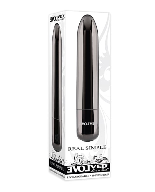 Evolved - Real Simple Rechargeable Bullet Vibrator (Black Chrome)