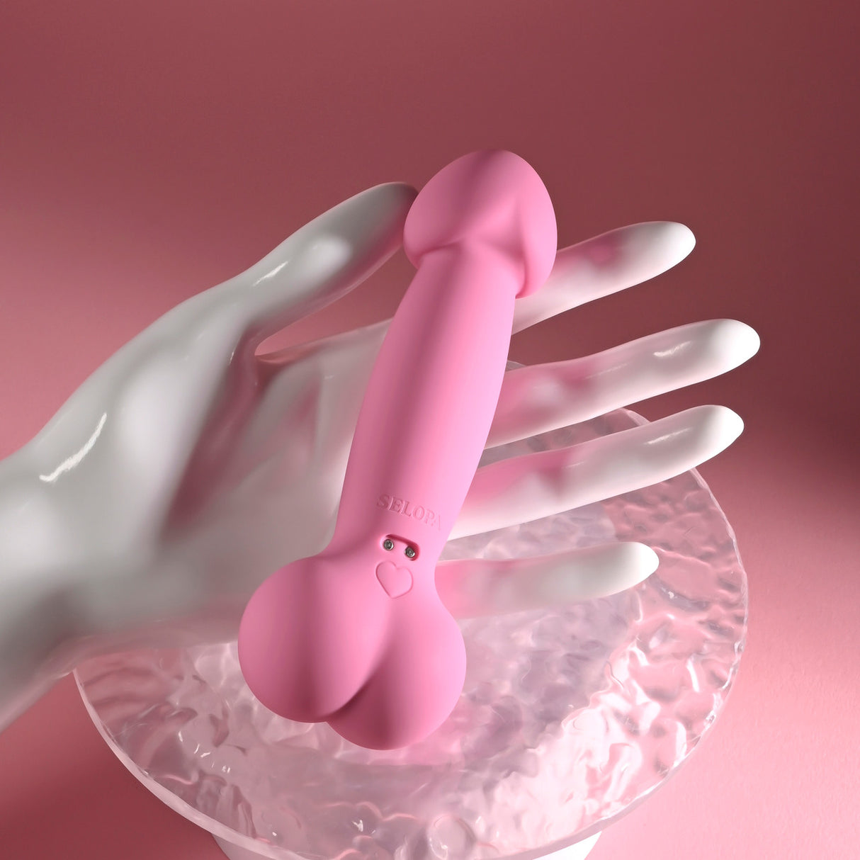 SELOPA - Penggetar Dildo Realistik Boleh Dicas Semula yang Agak Gila (Merah Jambu)