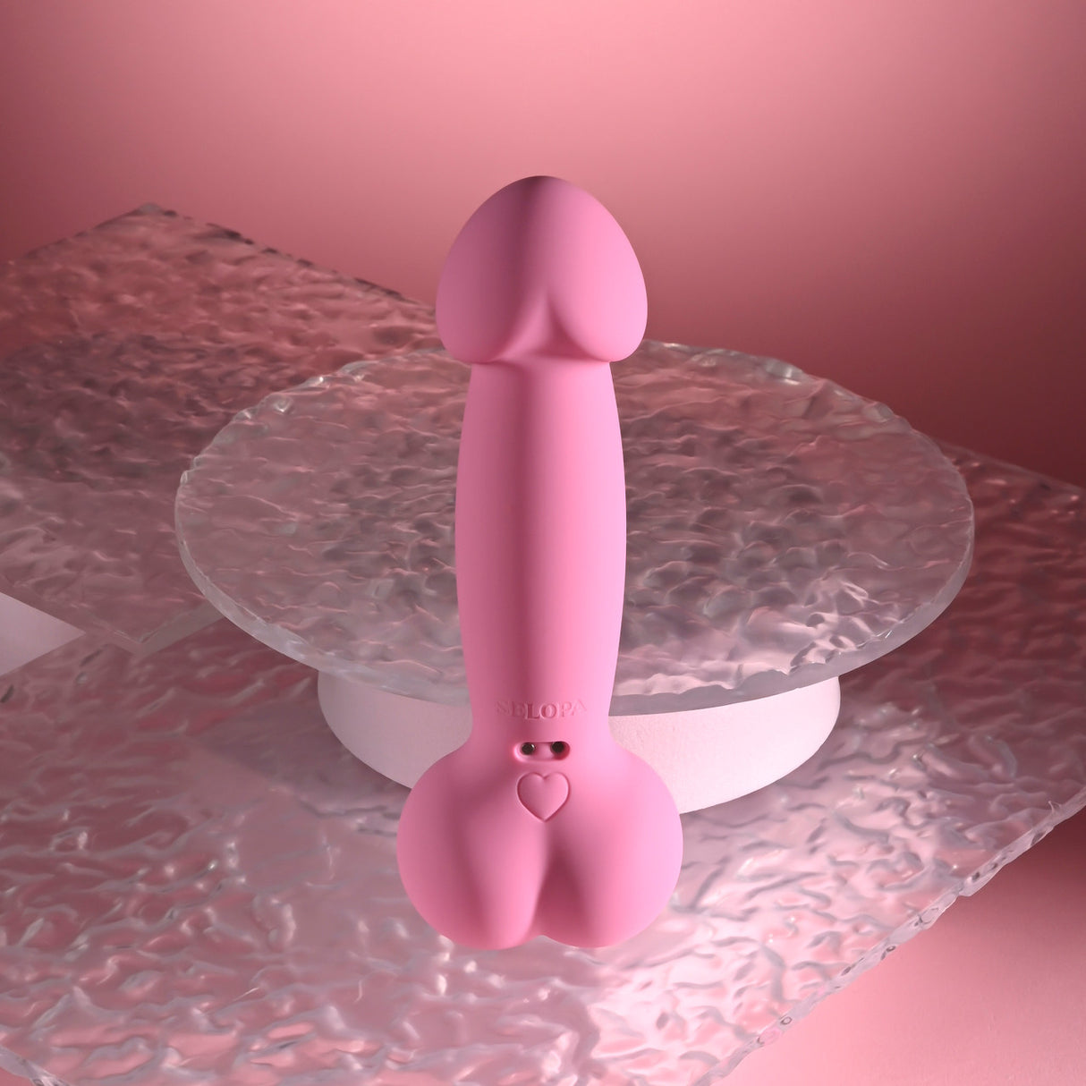 SELOPA - Penggetar Dildo Realistik Boleh Dicas Semula yang Agak Gila (Merah Jambu)