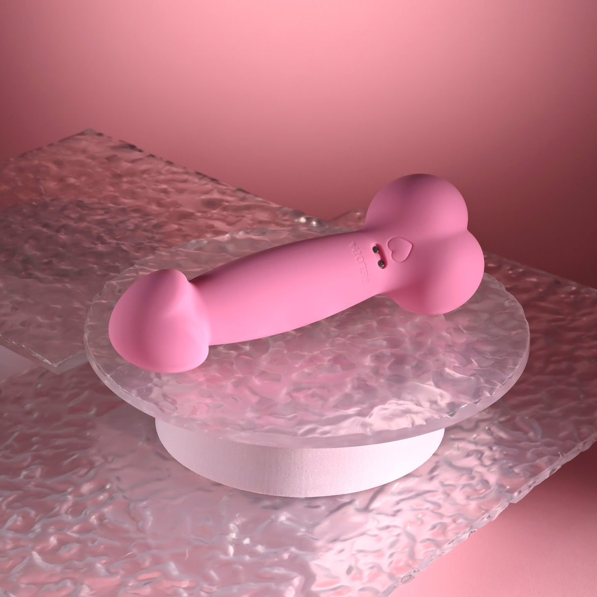SELOPA - Penggetar Dildo Realistik Boleh Dicas Semula yang Agak Gila (Merah Jambu)