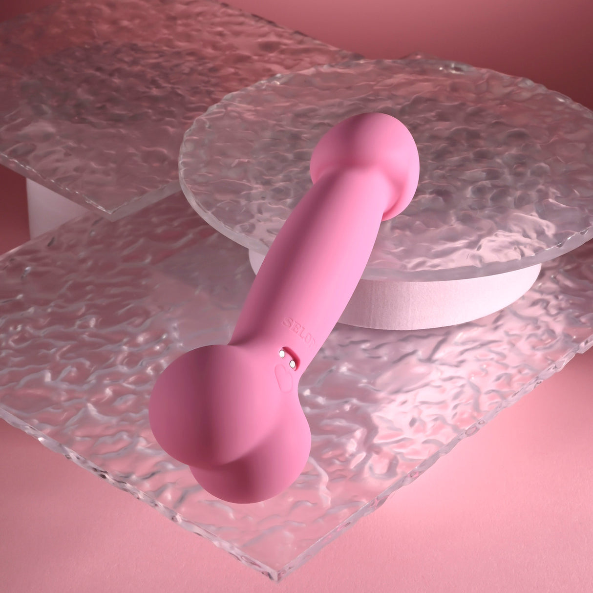 SELOPA - Penggetar Dildo Realistik Boleh Dicas Semula yang Agak Gila (Merah Jambu)