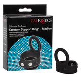 CalExotics - Silicone Tri-Snap Scrotum Support Cock Ring (Black) – product view 7