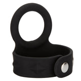 CalExotics - Silicone Tri-Snap Scrotum Support Cock Ring (Black) – product view 8
