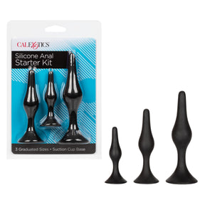 CalExotics - Silicone Graduated Anal Starter Kit with Suction Bases (Black) – product image