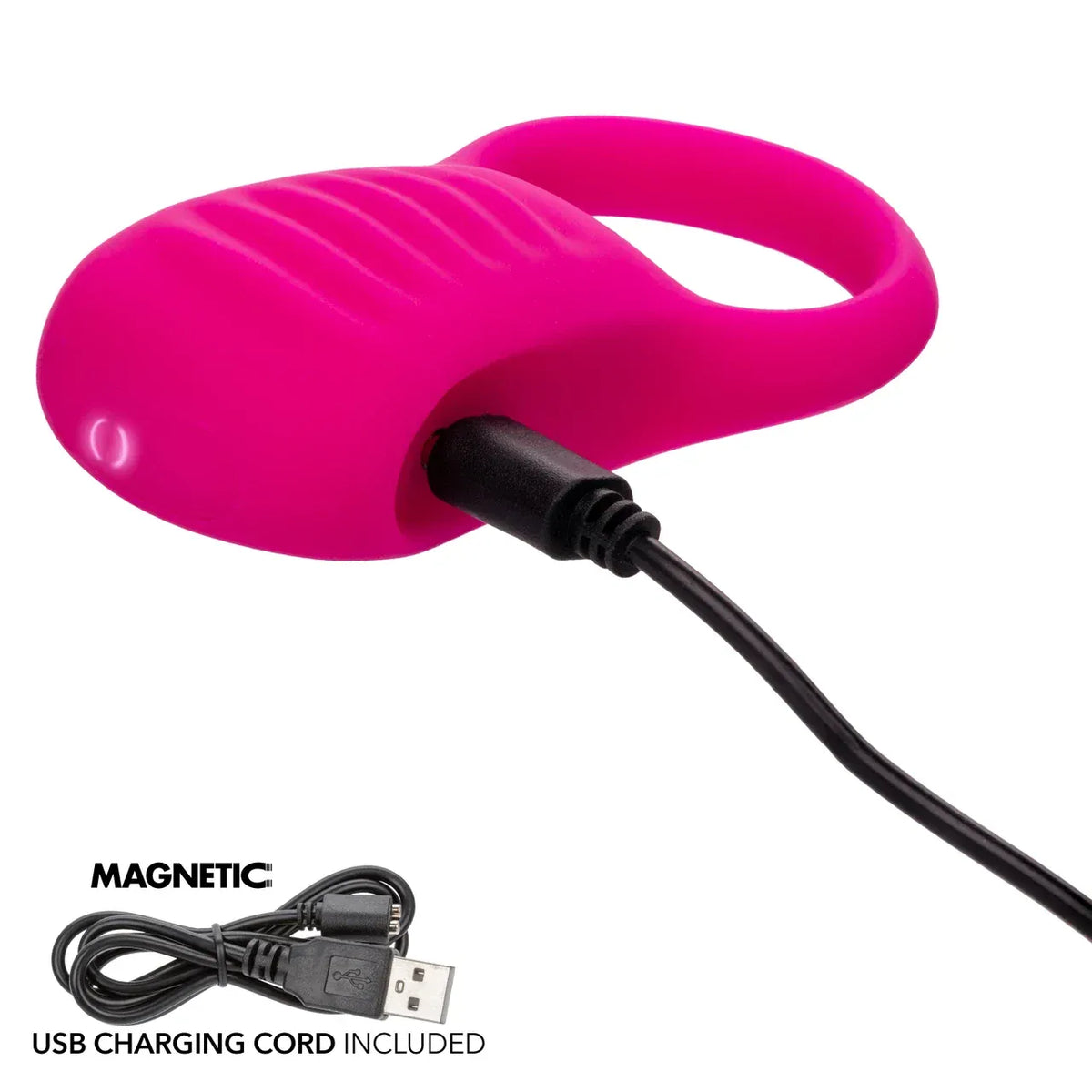 CalExotics - Basic Essentials Rechargeable Ridge Rider Cock Ring (Pink) CE2184 CherryAffairs